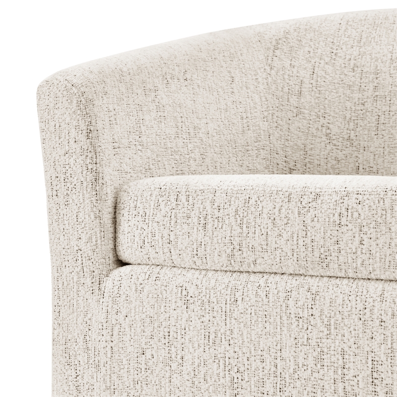 NPD Furniture Ernest Fabric Swivel Accent Arm Chair in Concord Cream