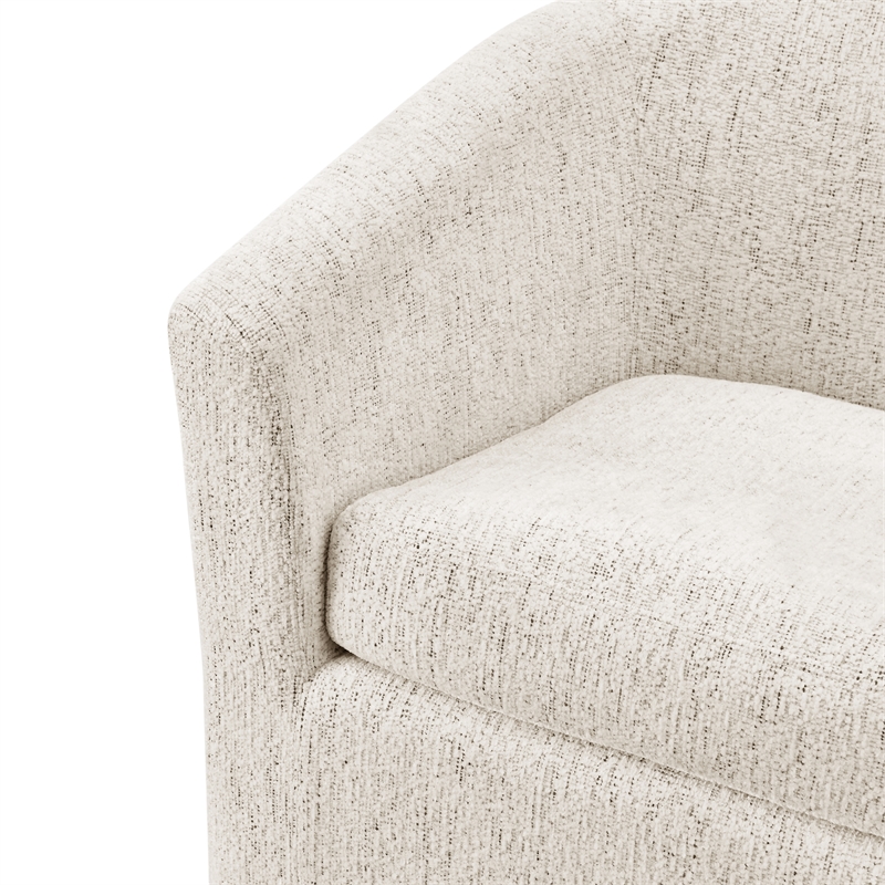 NPD Furniture Ernest Fabric Swivel Accent Arm Chair in Concord Cream