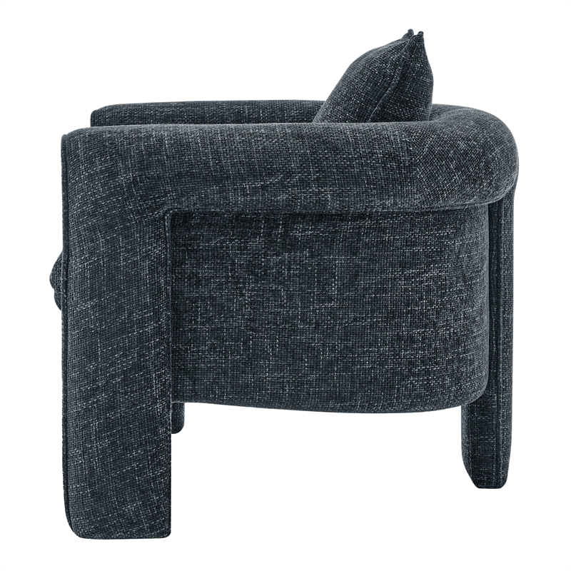 NPD Furniture Heidi Fabric Accent Arm Chair in Grenada Charcoal