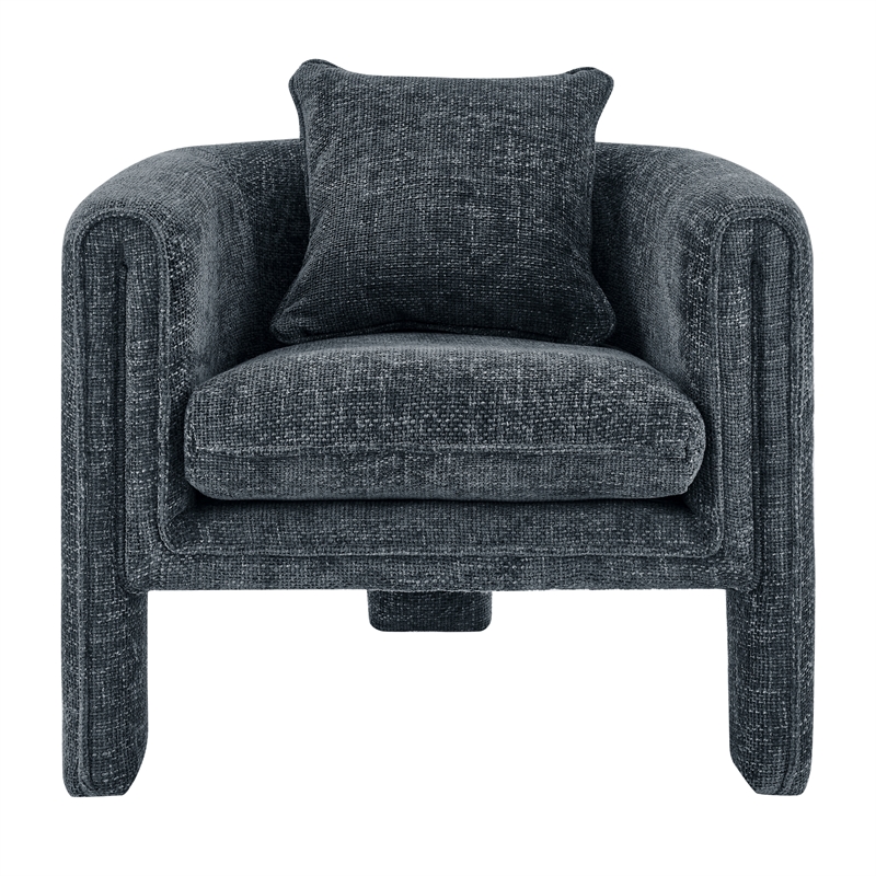 NPD Furniture Heidi Fabric Accent Arm Chair in Grenada Charcoal