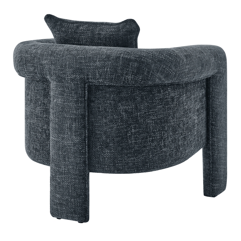 NPD Furniture Heidi Fabric Accent Arm Chair in Grenada Charcoal