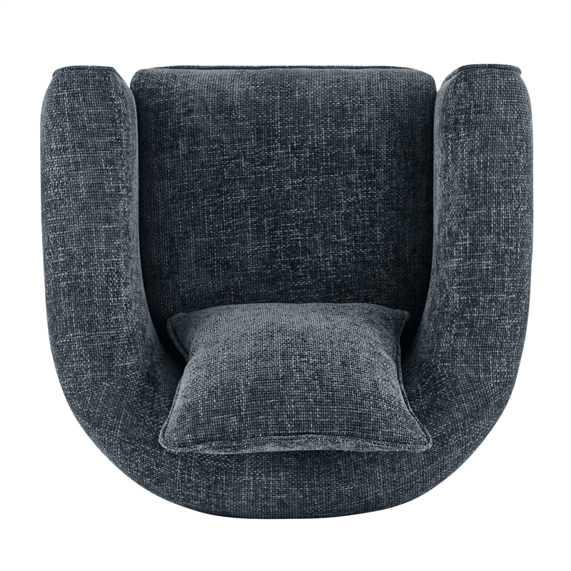NPD Furniture Heidi Fabric Accent Arm Chair in Grenada Charcoal