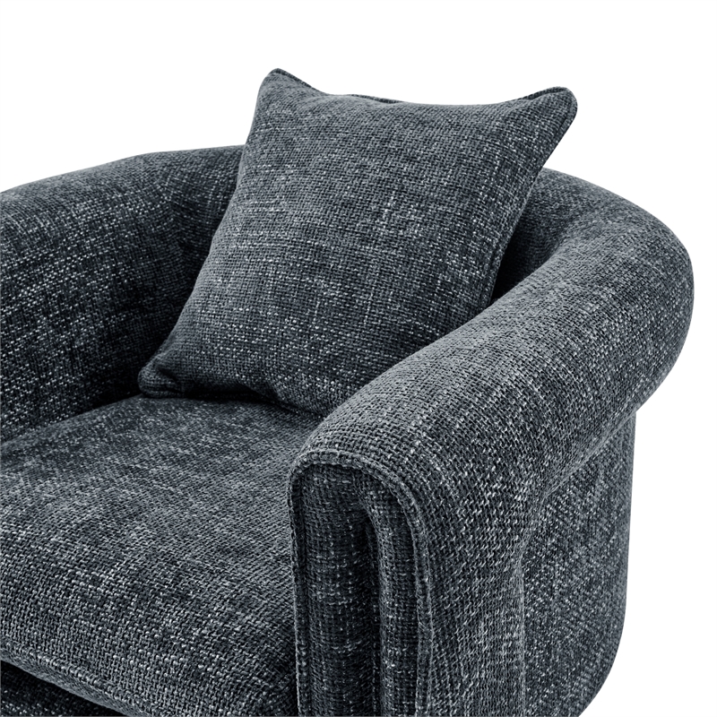 NPD Furniture Heidi Fabric Accent Arm Chair in Grenada Charcoal