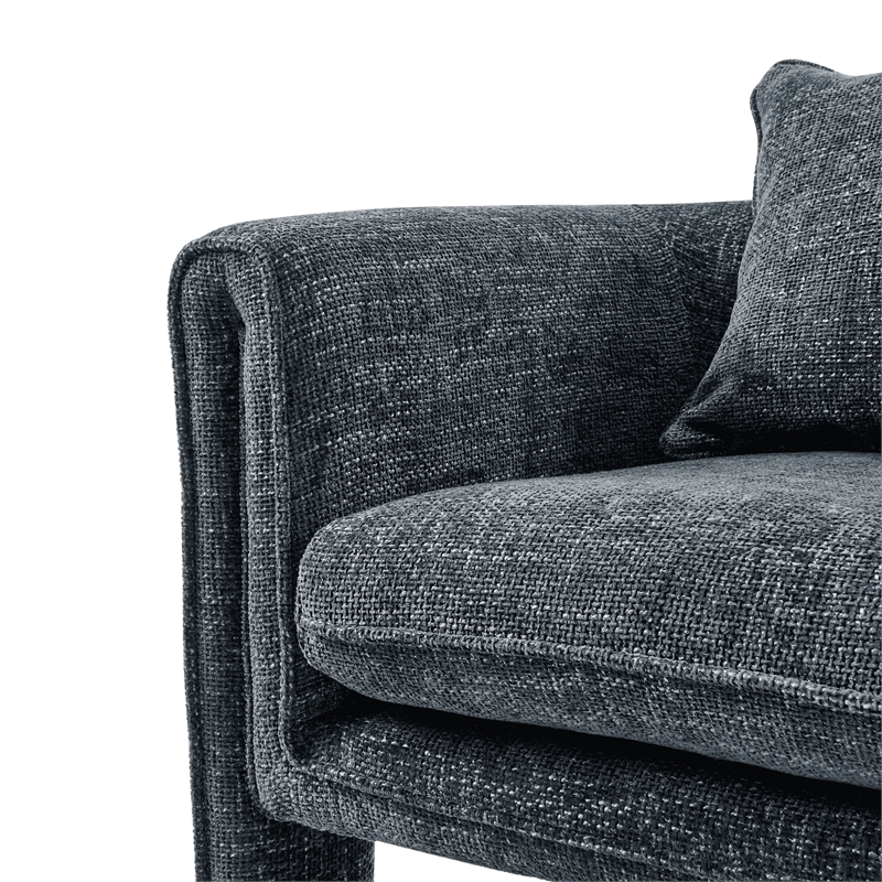 NPD Furniture Heidi Fabric Accent Arm Chair in Grenada Charcoal