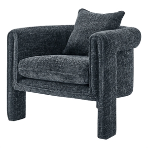 NPD Furniture Heidi Fabric Accent Arm Chair in Grenada Charcoal