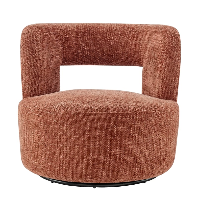 NPD Furniture Jazzlyn Fabric Swivel Accent Chair in Grenada Terracotta