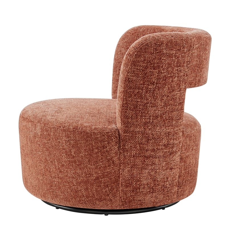 NPD Furniture Jazzlyn Fabric Swivel Accent Chair in Grenada Terracotta