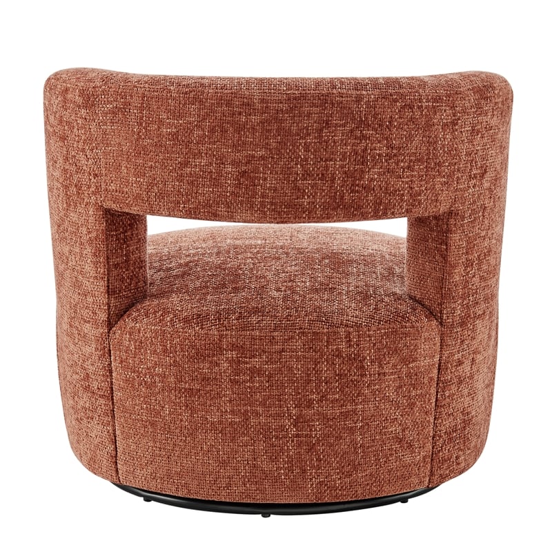 NPD Furniture Jazzlyn Fabric Swivel Accent Chair in Grenada Terracotta