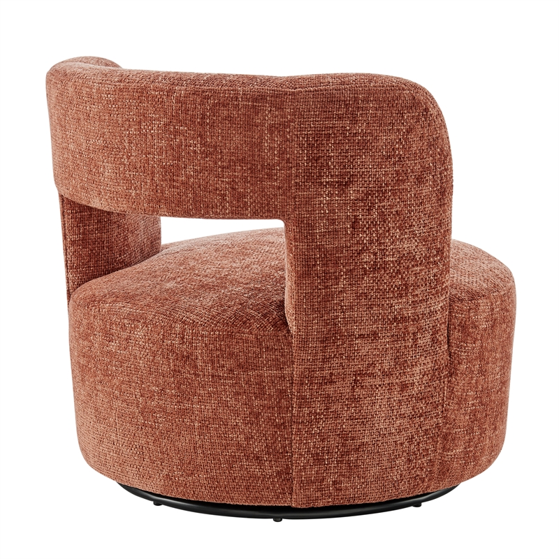 NPD Furniture Jazzlyn Fabric Swivel Accent Chair in Grenada Terracotta