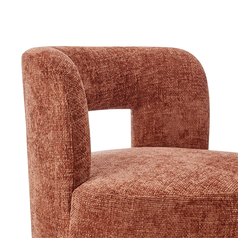 NPD Furniture Jazzlyn Fabric Swivel Accent Chair in Grenada Terracotta