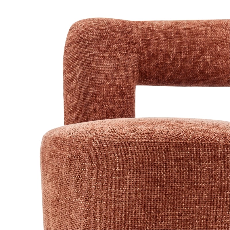 NPD Furniture Jazzlyn Fabric Swivel Accent Chair in Grenada Terracotta
