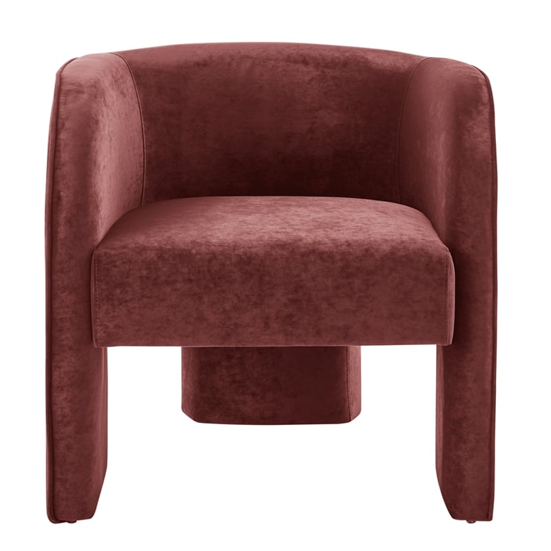 NPD Furniture Matteo Velvet Accent Arm Chair in Dainty Maroon