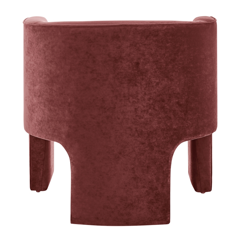 NPD Furniture Matteo Velvet Accent Arm Chair in Dainty Maroon