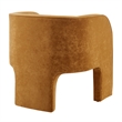 NPD Furniture Matteo Velvet Accent Arm Chair in Dainty Caramel