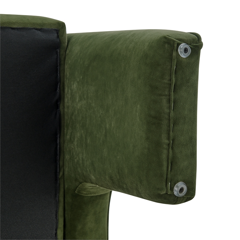 NPD Furniture Matteo Velvet Accent Arm Chair in Dainty Green