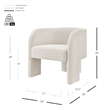 NPD Furniture Matteo Velvet Accent Arm Chair in Dainty Cream