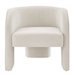 NPD Furniture Matteo Velvet Accent Arm Chair in Dainty Cream
