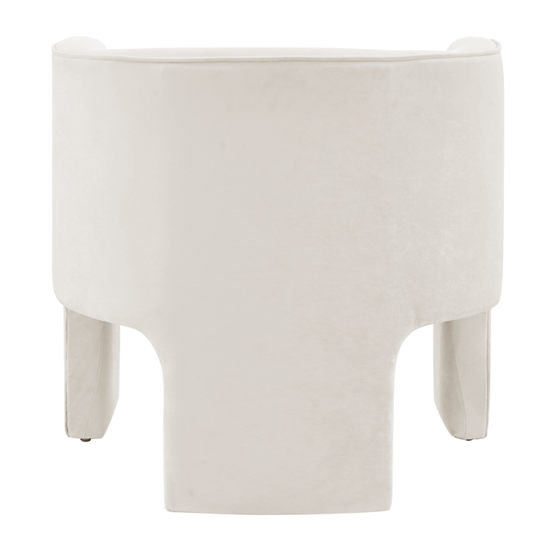 NPD Furniture Matteo Velvet Accent Arm Chair in Dainty Cream