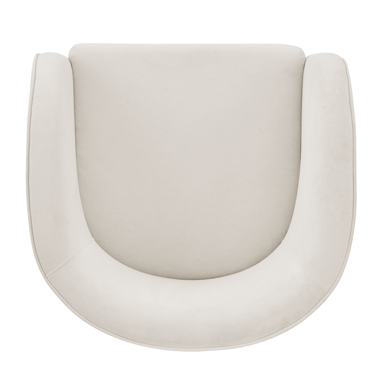 NPD Furniture Matteo Velvet Accent Arm Chair in Dainty Cream