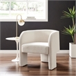 NPD Furniture Matteo Velvet Accent Arm Chair in Dainty Cream