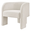 NPD Furniture Matteo Velvet Accent Arm Chair in Dainty Cream