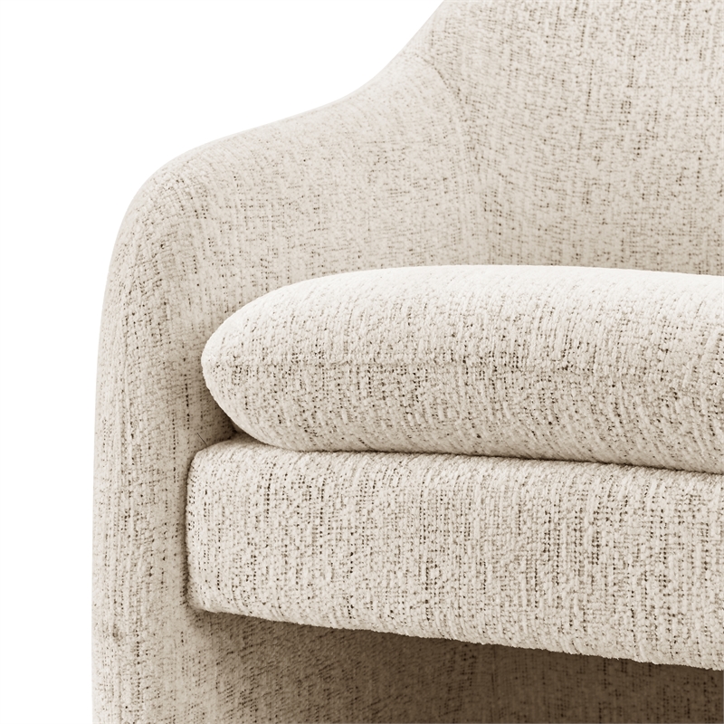 NPD Furniture Zella Fabric  Accent Arm Chair in Concord Cream