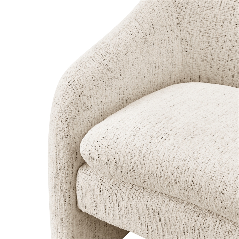 NPD Furniture Zella Fabric  Accent Arm Chair in Concord Cream