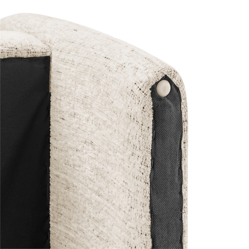 NPD Furniture Zella Fabric  Accent Arm Chair in Concord Cream