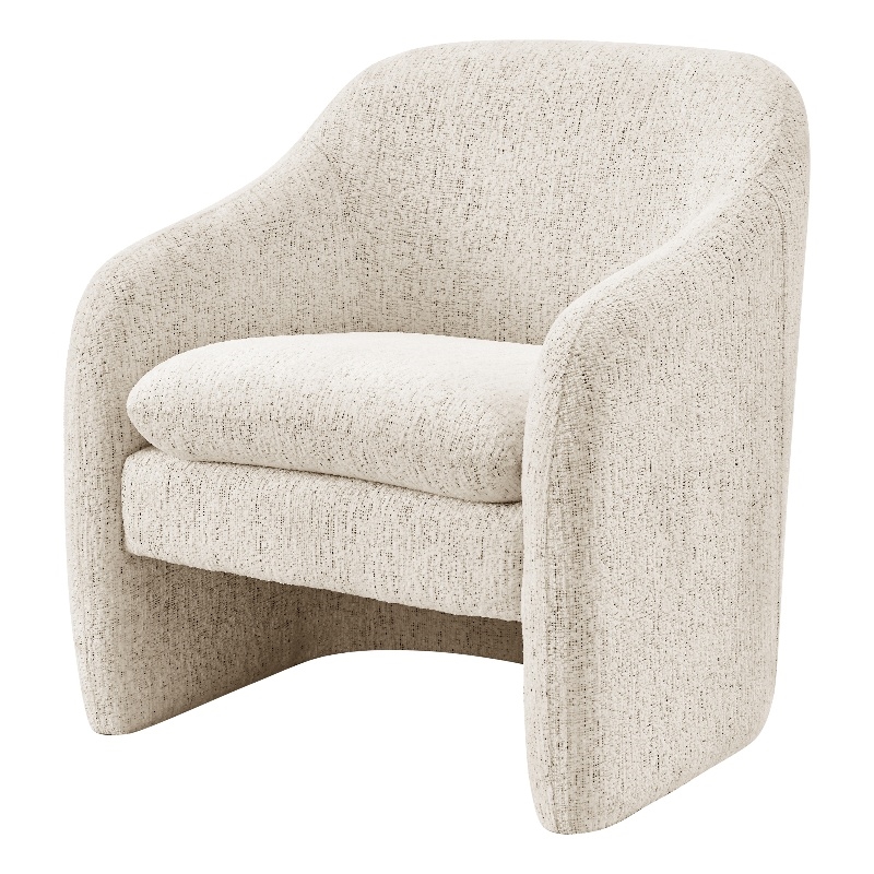NPD Furniture Zella Fabric  Accent Arm Chair in Concord Cream