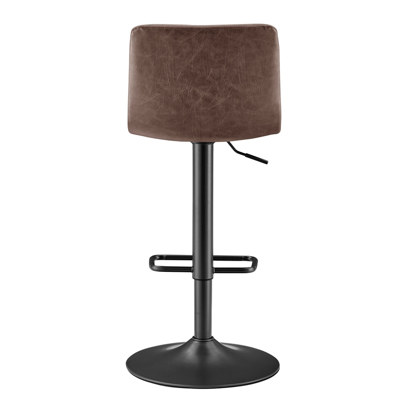 NPD Furniture Bruce PU Gaslift Bar Stool in Toasted Dark Brown (Set of 2)