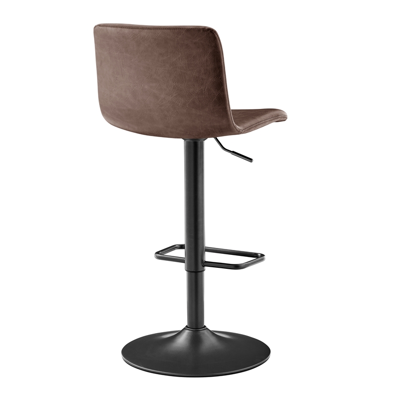NPD Furniture Bruce PU Gaslift Bar Stool in Toasted Dark Brown (Set of 2)