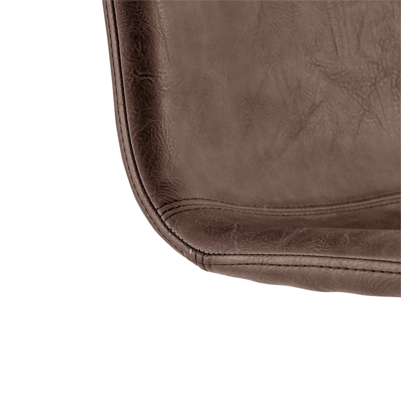 NPD Furniture Bruce PU Gaslift Bar Stool in Toasted Dark Brown (Set of 2)