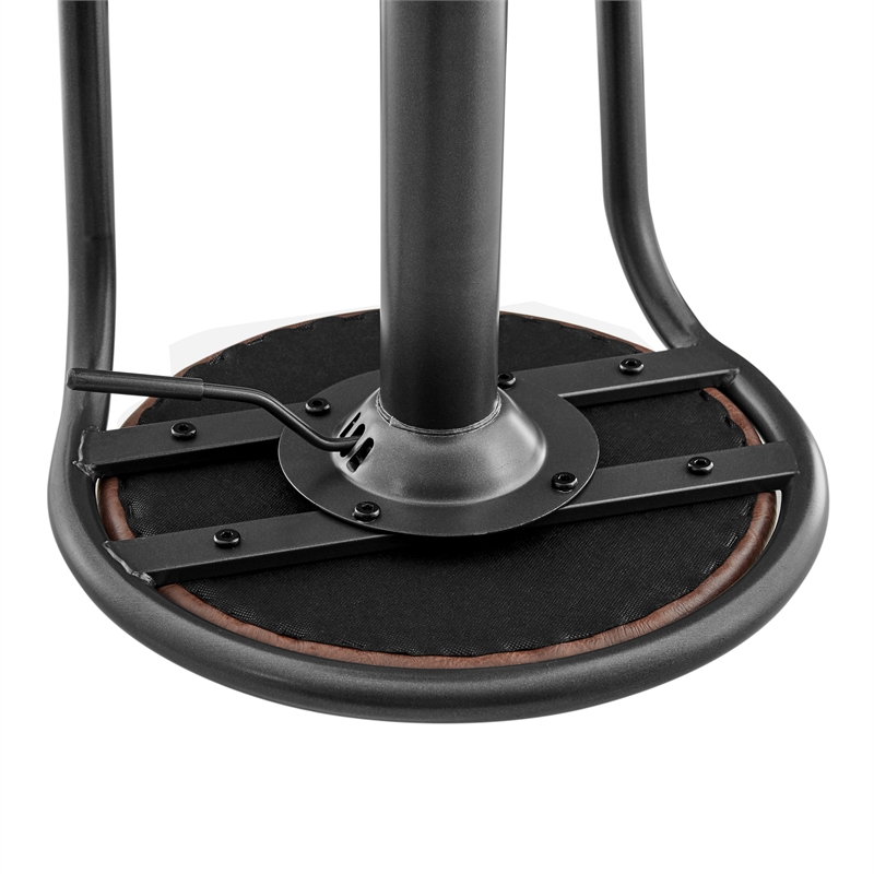 NPD Furniture Elijah PU Gaslift Bar Stool in Toasted Dark Brown (Set of 2)