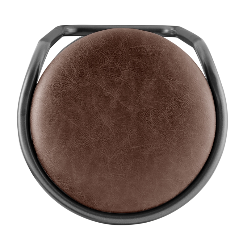 NPD Furniture Elijah PU Gaslift Bar Stool in Toasted Dark Brown (Set of 2)