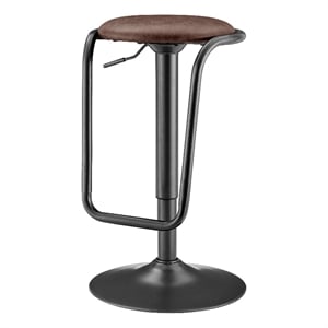 NPD Furniture Elijah PU Gaslift Bar Stool in Toasted Dark Brown (Set of 2)