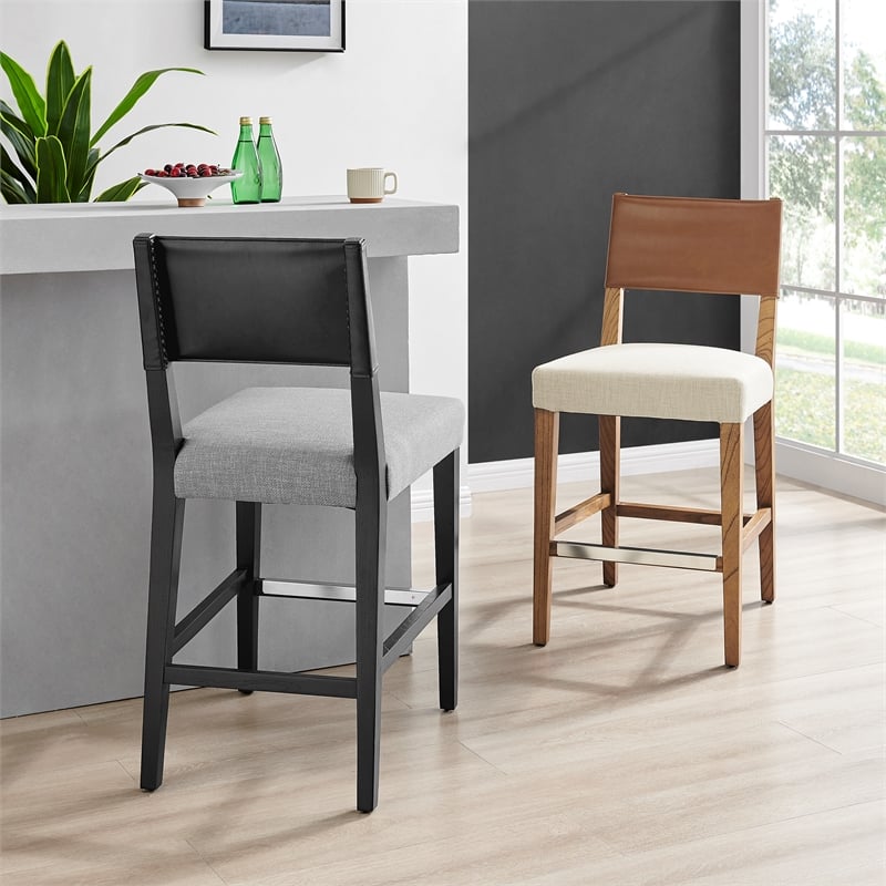 NPD Furniture Kylo Counter Stool in Borneo Chocolate Back with a Meridien Cream Seat