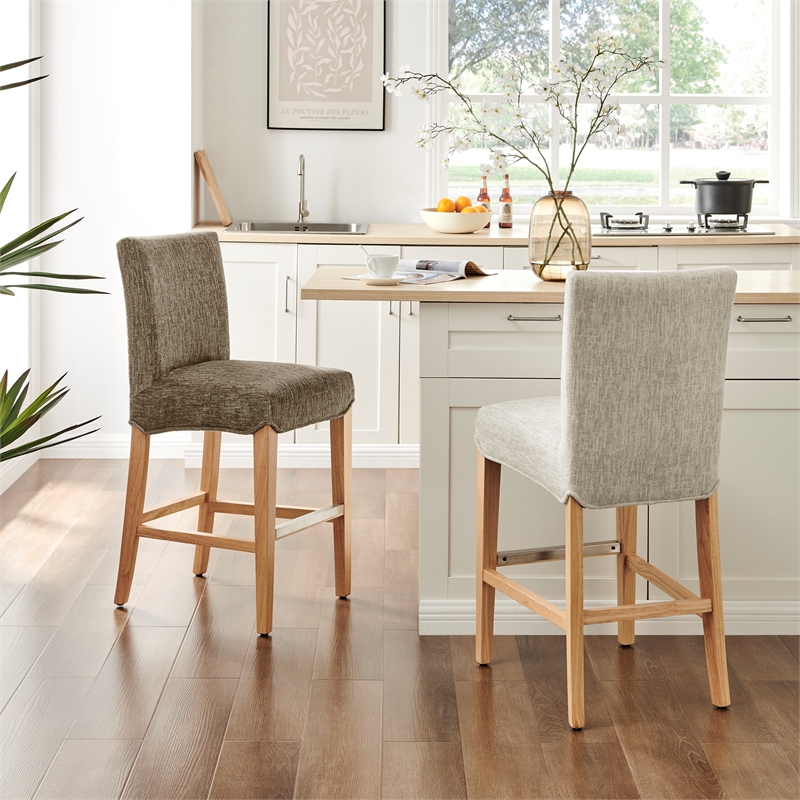 NPD Furniture Milton Fabric Counter Stool in Pasadena Beige