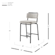 NPD Furniture Zander Fabric Counter Stool in Pebbled Cream (Set of 4)