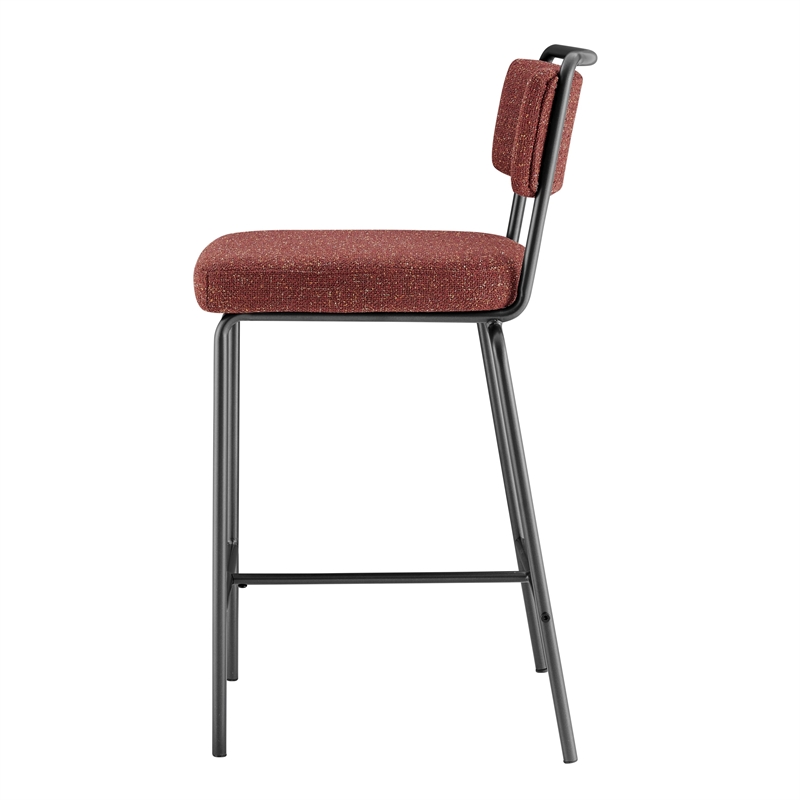 NPD Furniture Zander Fabric Counter Stool in Pebbled Terracotta (Set of 4)
