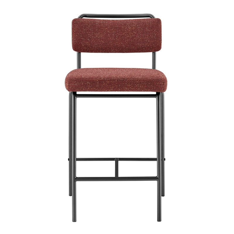 NPD Furniture Zander Fabric Counter Stool in Pebbled Terracotta (Set of 4)