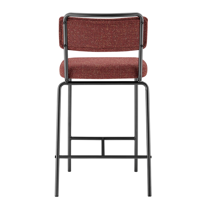 NPD Furniture Zander Fabric Counter Stool in Pebbled Terracotta (Set of 4)