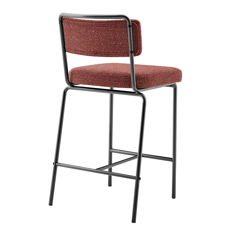 NPD Furniture Zander Fabric Counter Stool in Pebbled Terracotta (Set of 4)