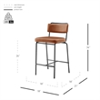 NPD Furniture Zander PU Counter Stool in Toasted Caramel (Set of 4)