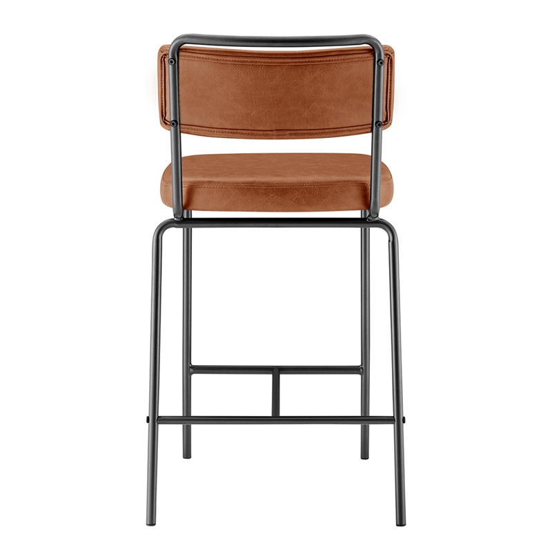 NPD Furniture Zander PU Counter Stool in Toasted Caramel (Set of 4)
