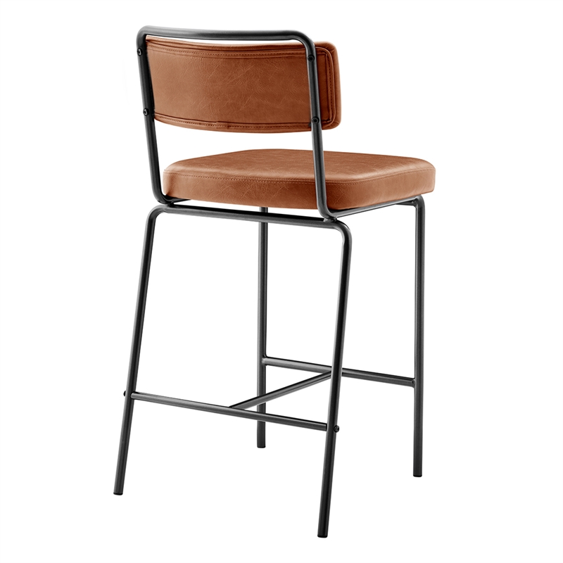 NPD Furniture Zander PU Counter Stool in Toasted Caramel (Set of 4)