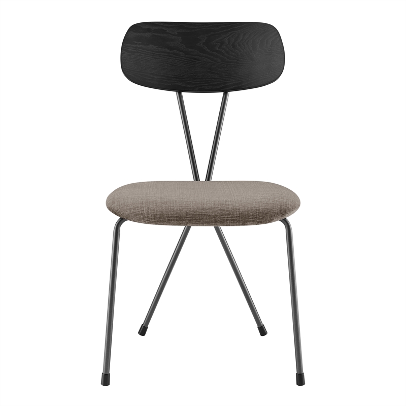 NPD Furniture Elise Fabric Dining Side Chair in Magnolia Taupe (Set of 4)