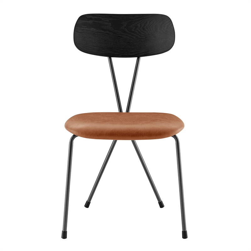 NPD Furniture Elise PU Dining Side Chair in Toasted Caramel (Set of 4)