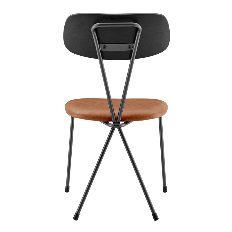 NPD Furniture Elise PU Dining Side Chair in Toasted Caramel (Set of 4)