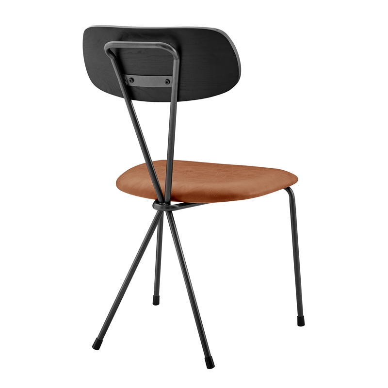 NPD Furniture Elise PU Dining Side Chair in Toasted Caramel (Set of 4)