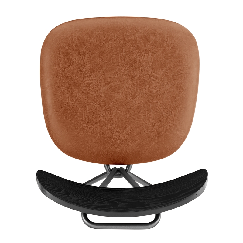 NPD Furniture Elise PU Dining Side Chair in Toasted Caramel (Set of 4)